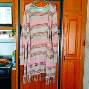 Fringed Knit Duster